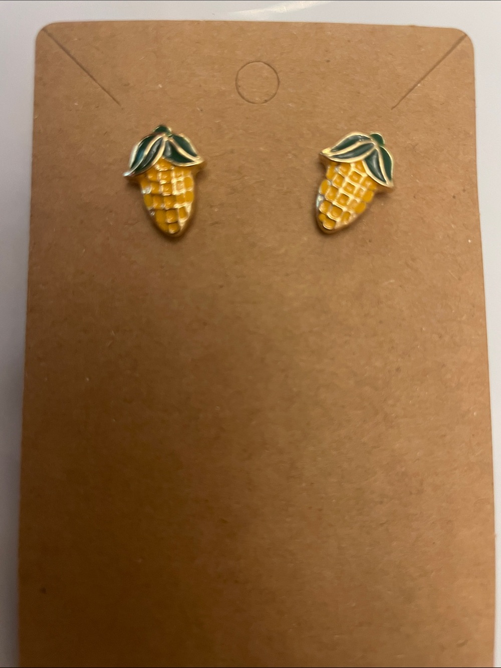 Kids Corn Stud Earrings - Yellow & Green